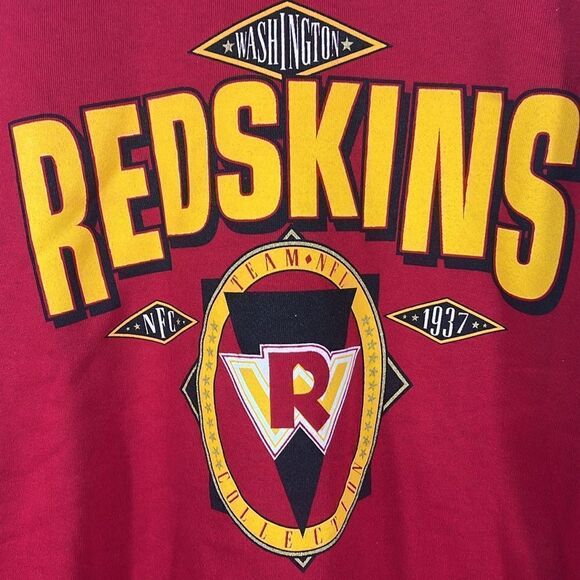 🔥🏈 “NWT” Vintage WASHINGTON REDSKINS Nutmeg RARE Crewneck Sweatshirt - Sz Lg - Picture 5 of 11